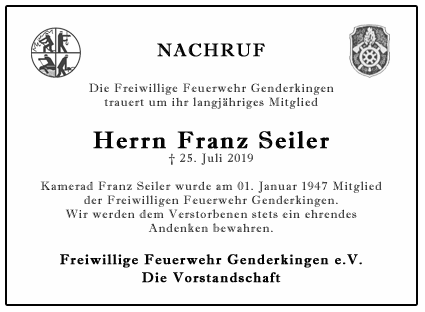 Nachruf Franz Seiler